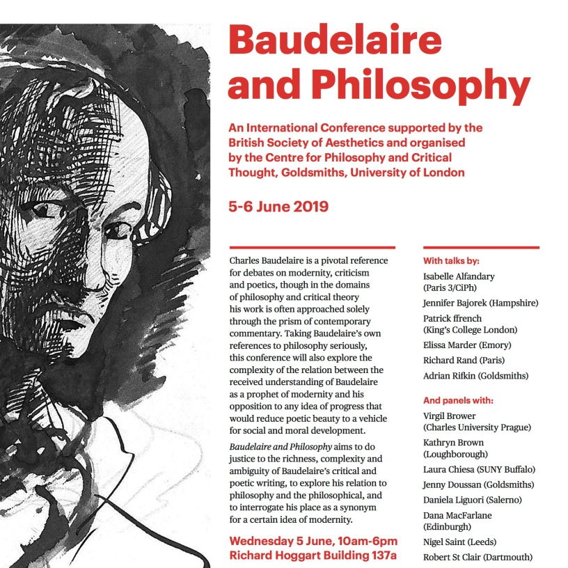 Baudelaire and Philosophy—A British Society of Aesthetics Conference, 5-6 June 2019